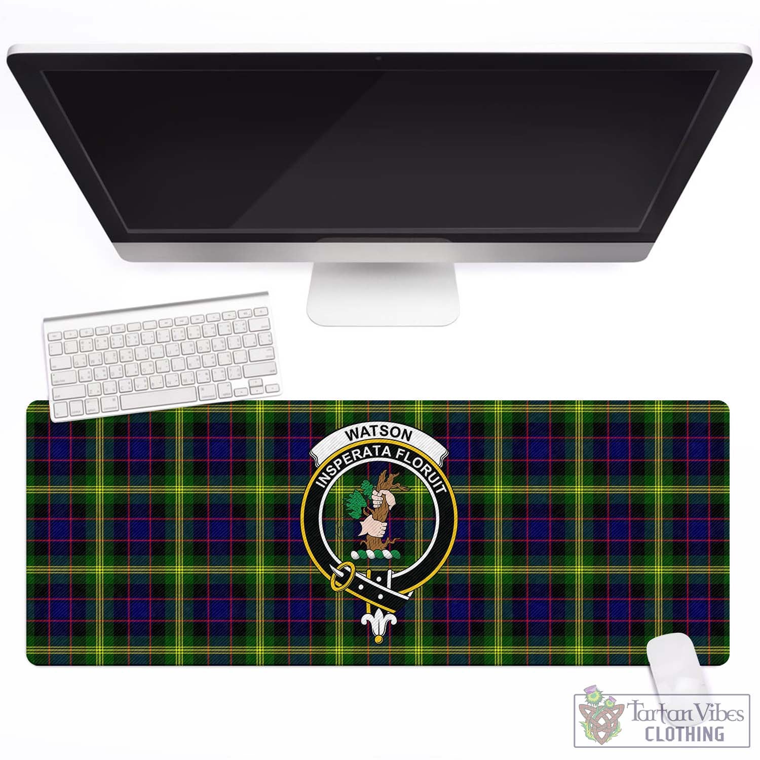 Tartan Vibes Clothing Watson Modern Tartan Mouse Pad with Family Crest