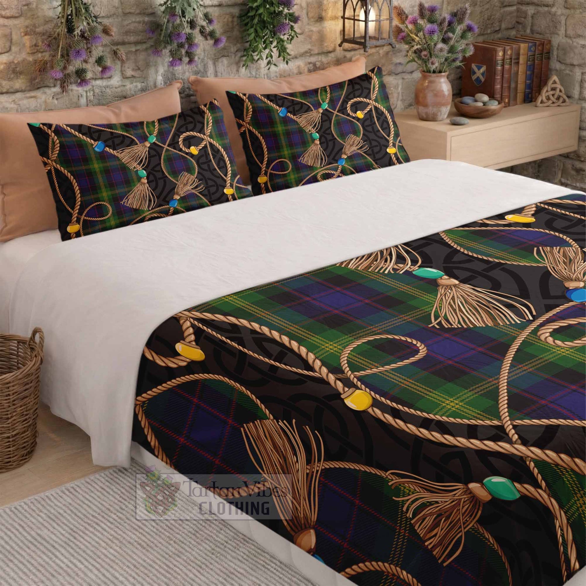 Watson Scottish Tartan Twisted Ropes Stylized Bedding Set - Tartan Vibes Clothing