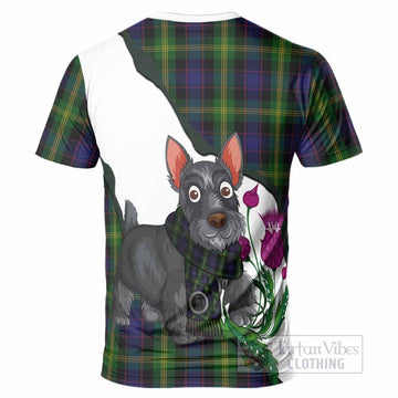 Watson Scottish Terrier Tartan Crest T-Shirt Thistle Heritage Art