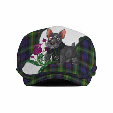Watson Scottish Terrier Tartan Flat Cap, Jeff Cap Thistle Heritage Art