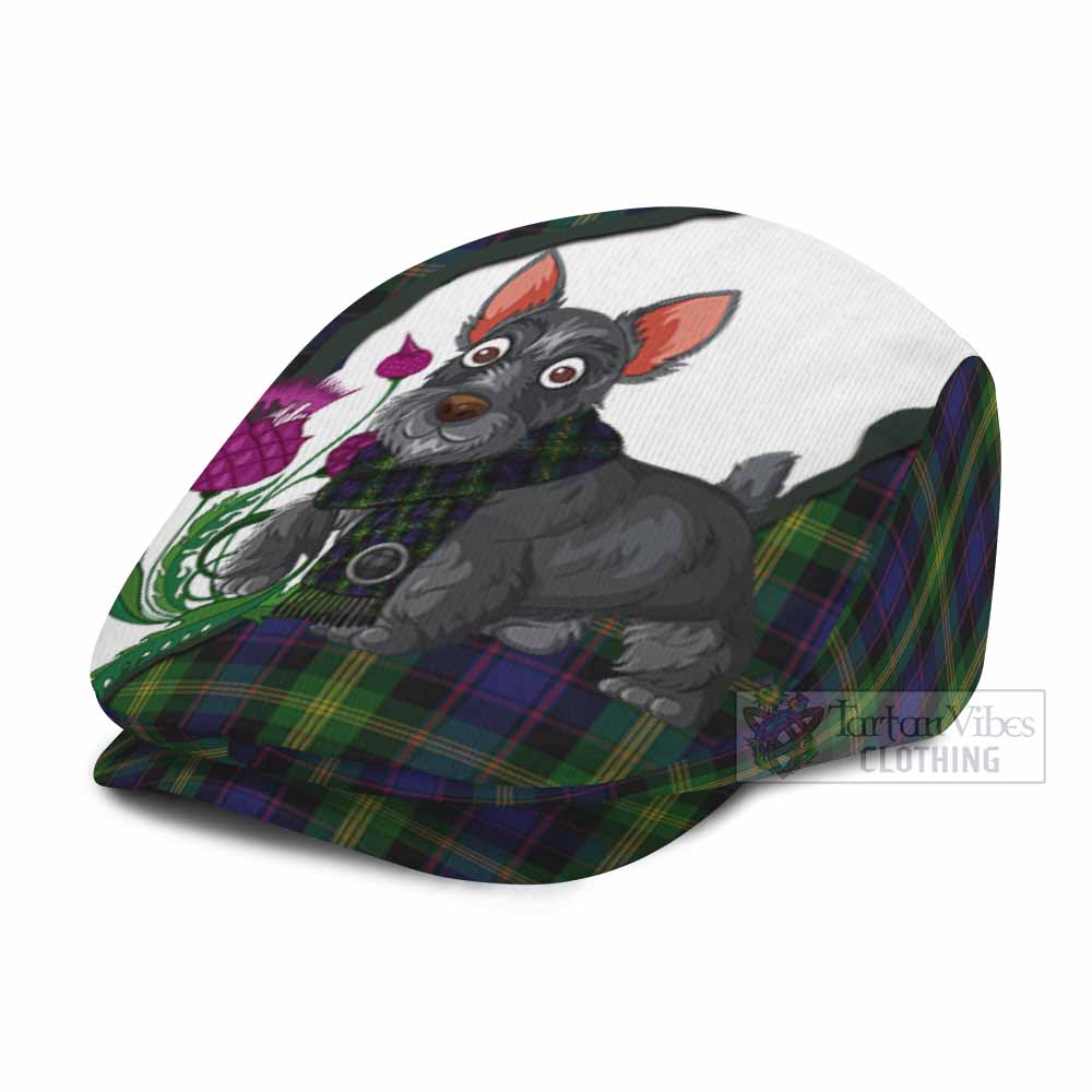 Watson Scottish Terrier Tartan Flat Cap, Jeff Cap Thistle Heritage Art - Tartan Vibes Clothing