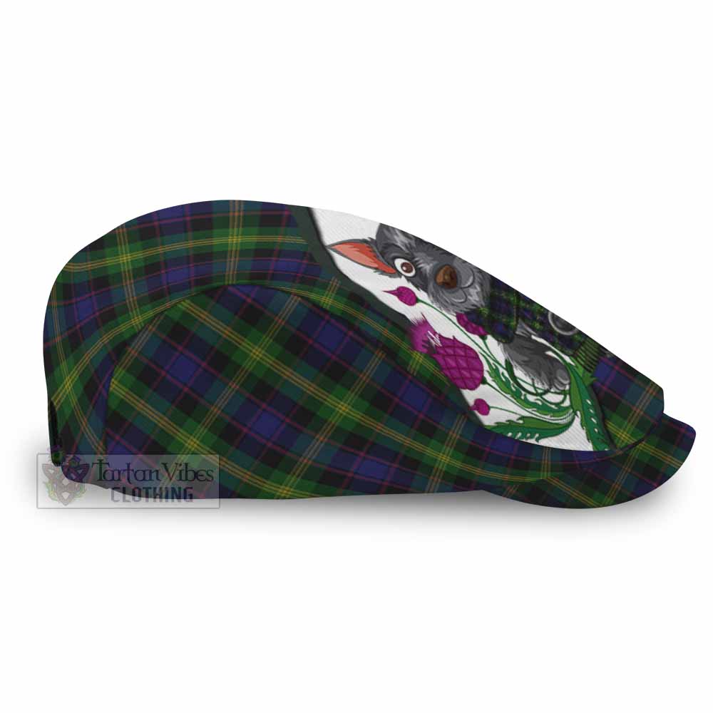 Watson Scottish Terrier Tartan Flat Cap, Jeff Cap Thistle Heritage Art - Tartan Vibes Clothing