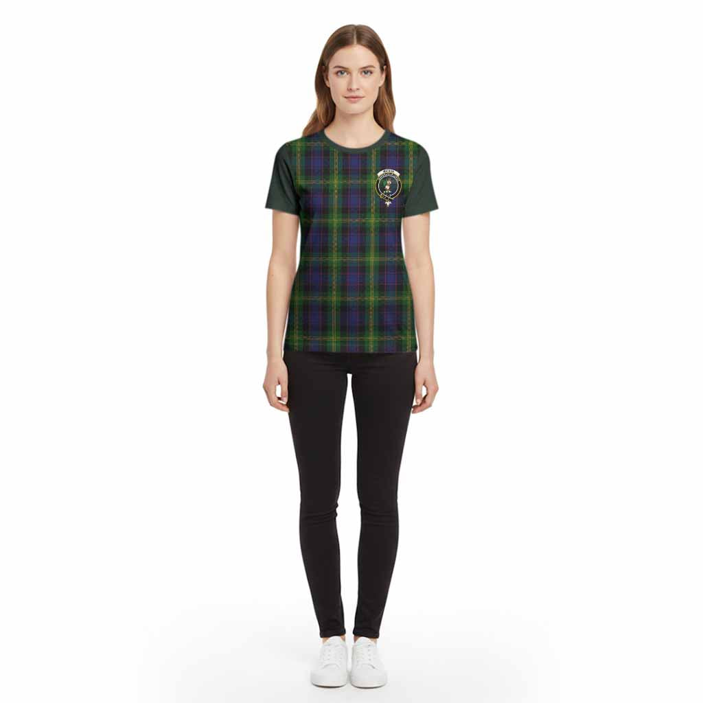 Watson Tartan Accent Cotton T-shirt with Family Crest - Tartan Vibes Clothing