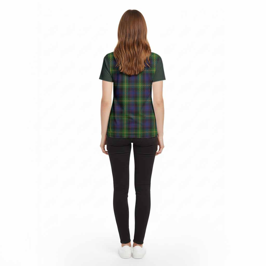 Watson Tartan Accent Cotton T-shirt with Family Crest - Tartan Vibes Clothing