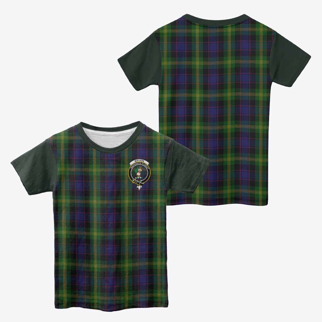 Watson Tartan Accent Kid T-shirt with Family Crest