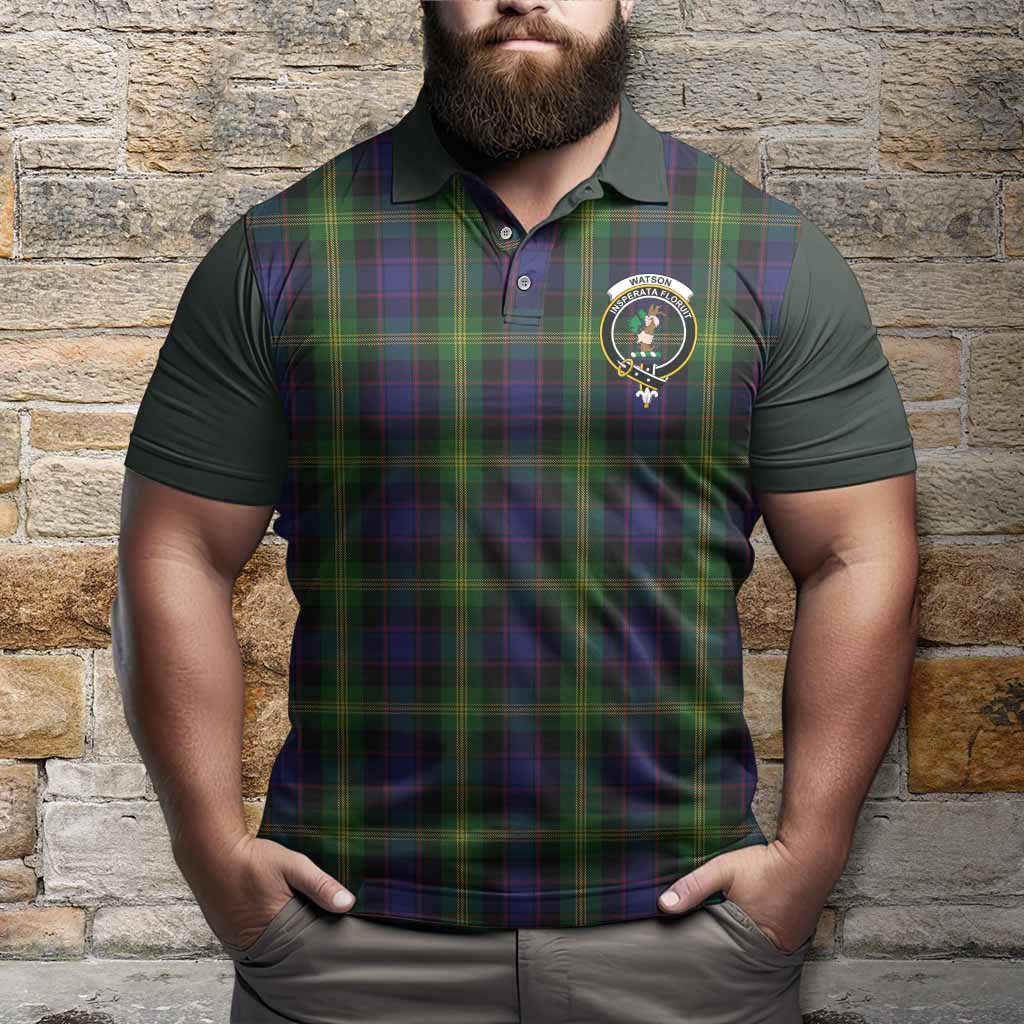 Watson Tartan Accent Polo Shirt with Family Crest