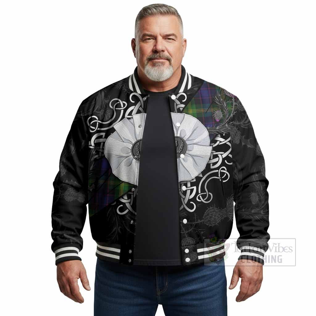 Watson Tartan Baseball Jacket Jacobite White Rose - Tartan Vibes Clothing
