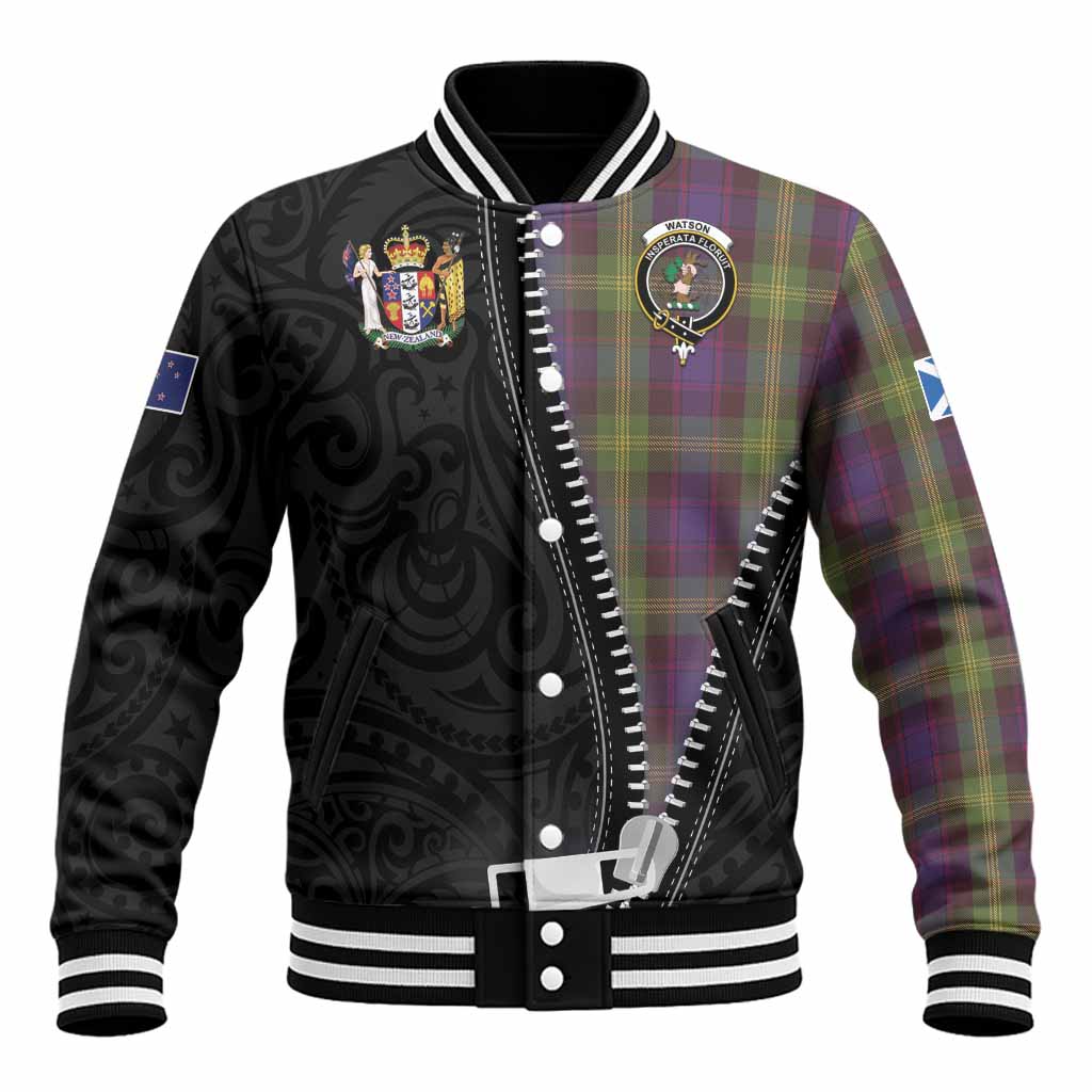 Watson Tartan Baseball Jacket New Zealand Pattern Unique Zipper Stylized