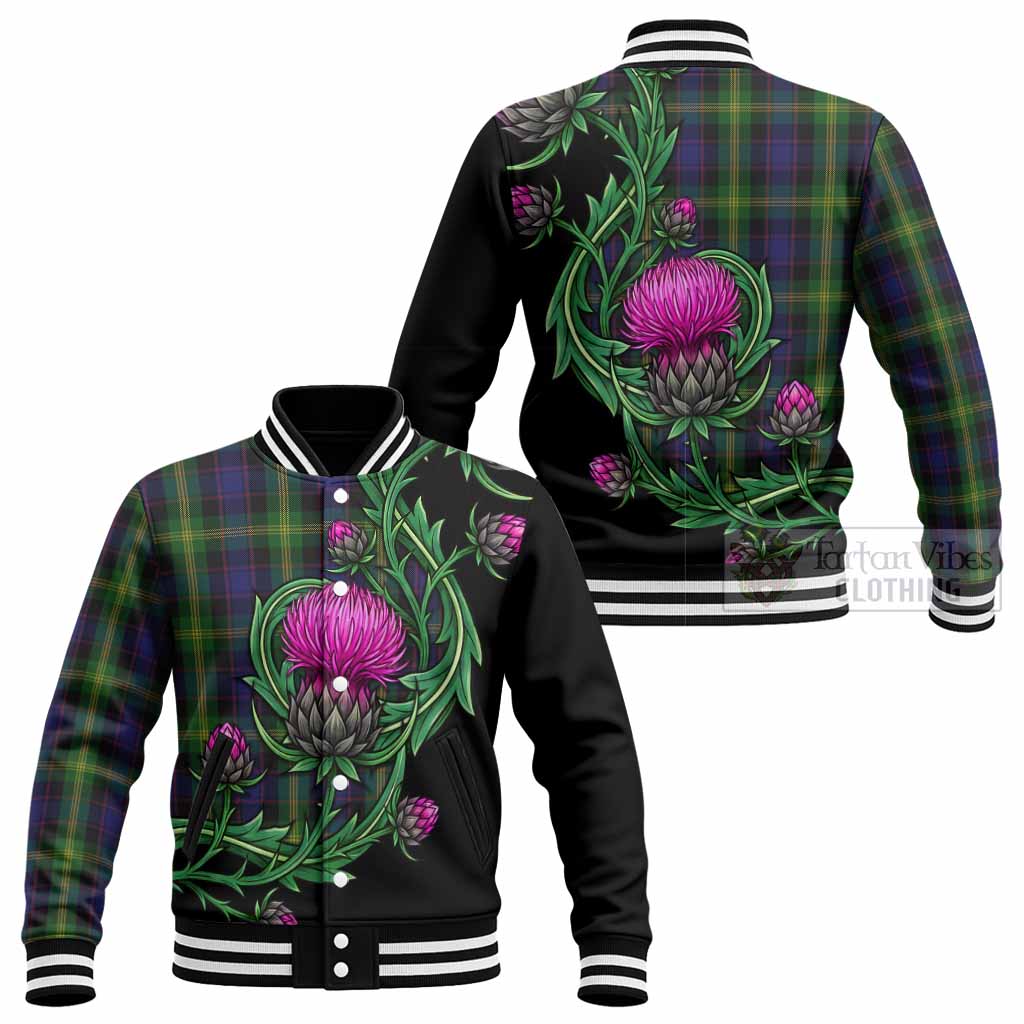 Watson Tartan Baseball Jacket Resilient Scottish Thistle - Tartan Vibes Clothing