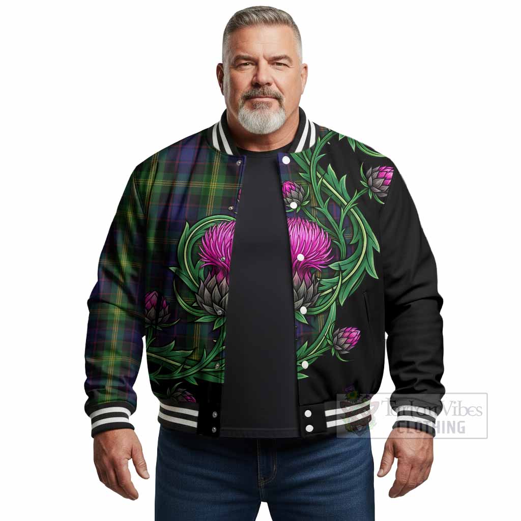 Watson Tartan Baseball Jacket Resilient Scottish Thistle - Tartan Vibes Clothing
