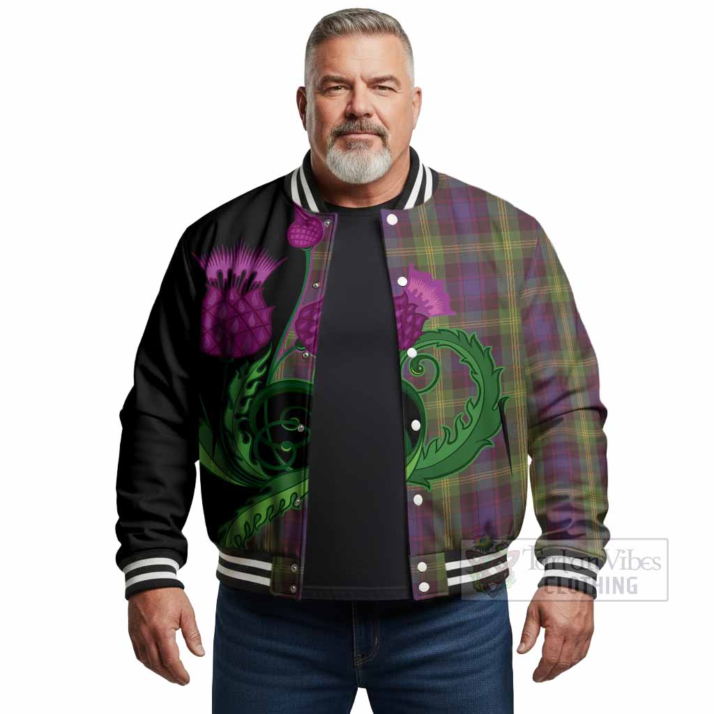 Watson Tartan Baseball Jacket Traditional Scottish Thistle