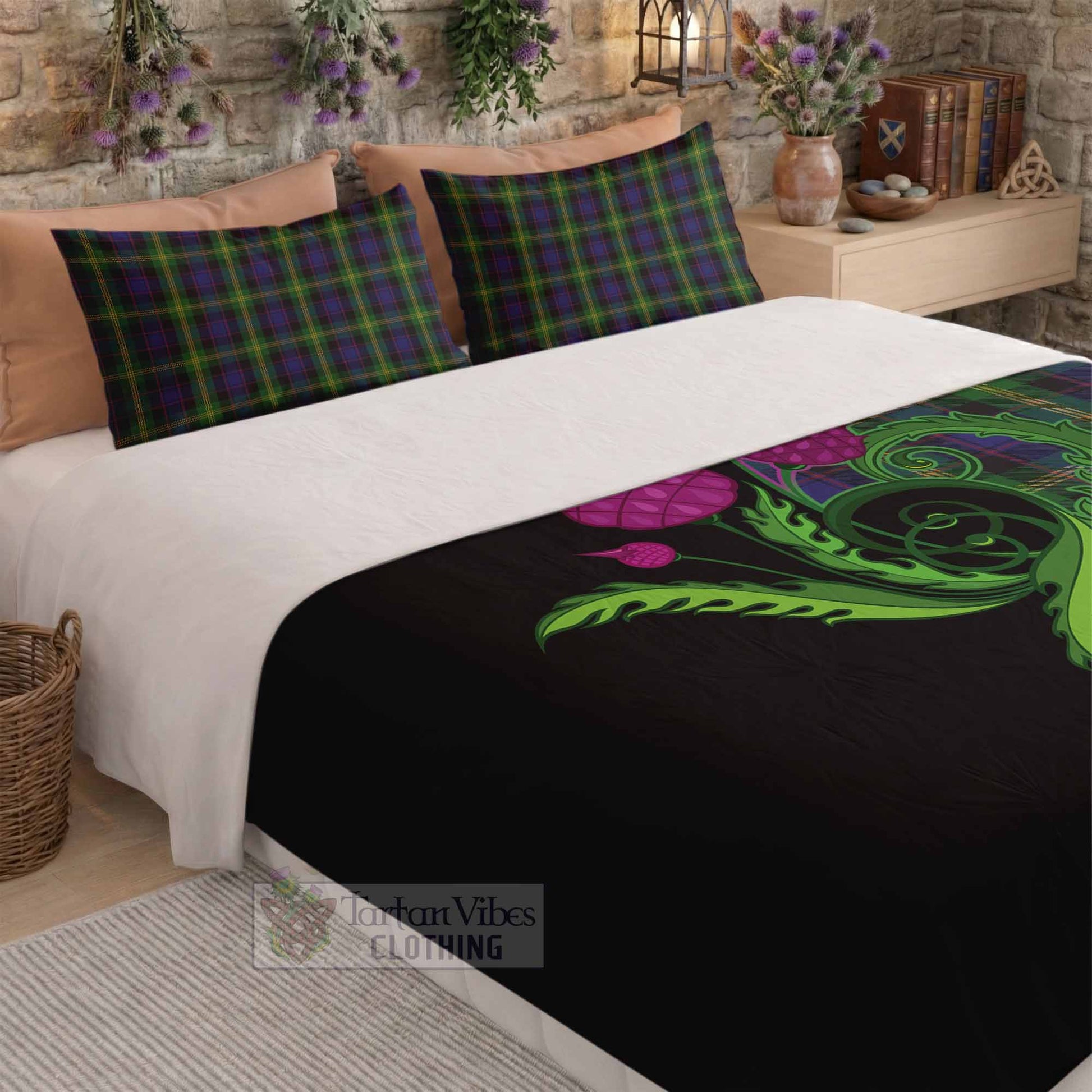Watson Tartan Bedding Set Traditional Scottish Thistle - Tartan Vibes Clothing