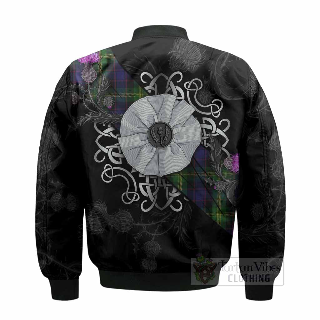 Watson Tartan Bomber Jacket Jacobite White Rose - Tartan Vibes Clothing