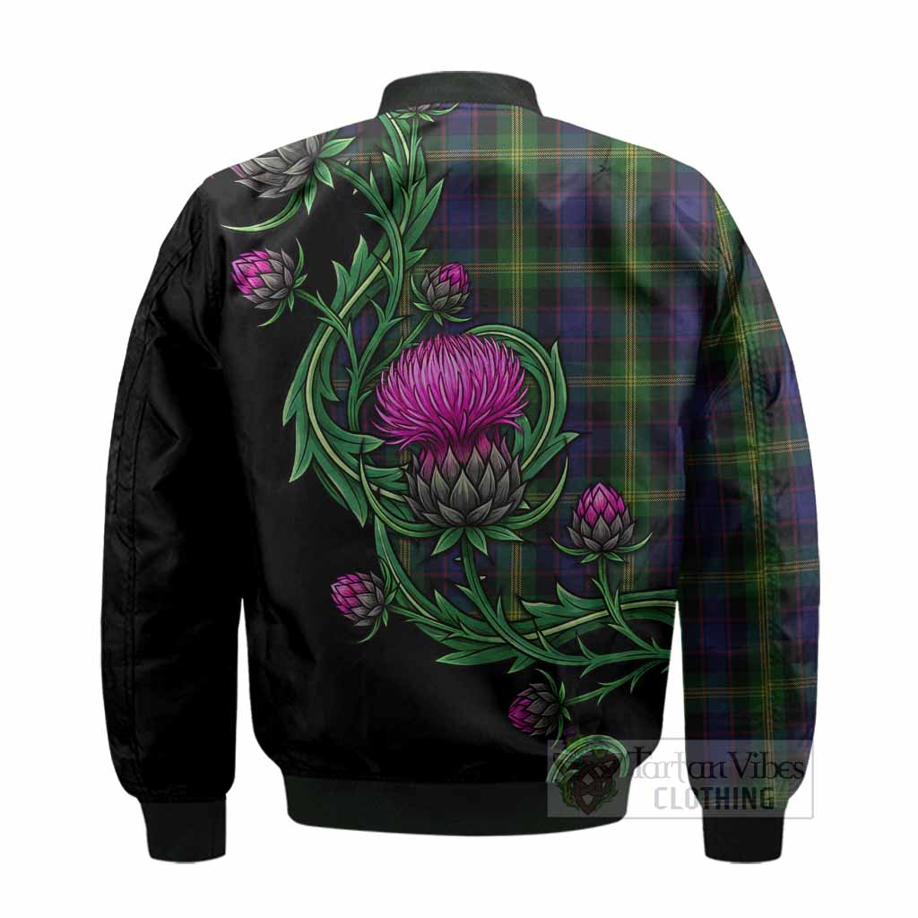 Watson Tartan Bomber Jacket Resilient Scottish Thistle - Tartan Vibes Clothing