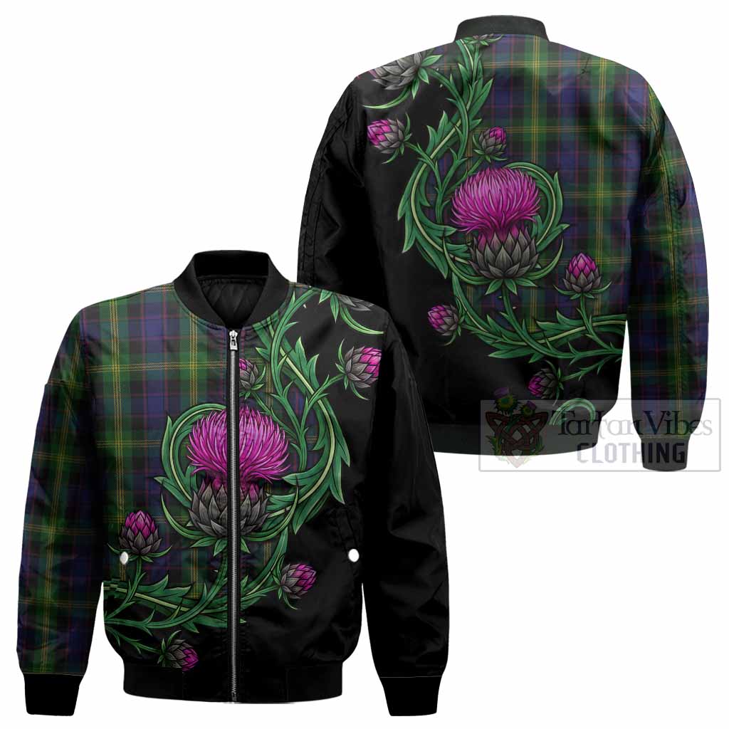 Watson Tartan Bomber Jacket Resilient Scottish Thistle - Tartan Vibes Clothing