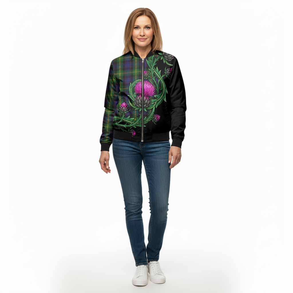 Watson Tartan Bomber Jacket Resilient Scottish Thistle - Tartan Vibes Clothing