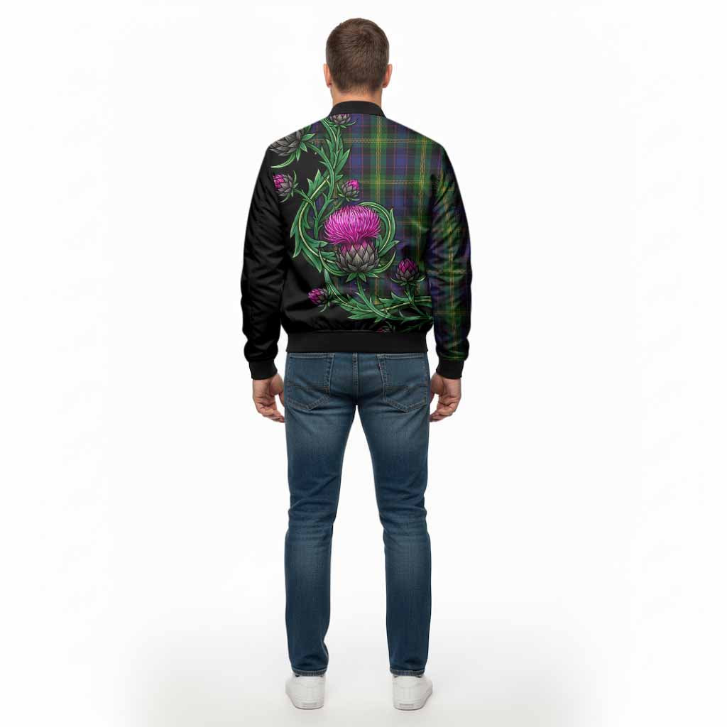 Watson Tartan Bomber Jacket Resilient Scottish Thistle - Tartan Vibes Clothing