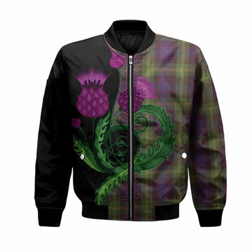 Watson Tartan Bomber Jacket Traditional Scottish Thistle