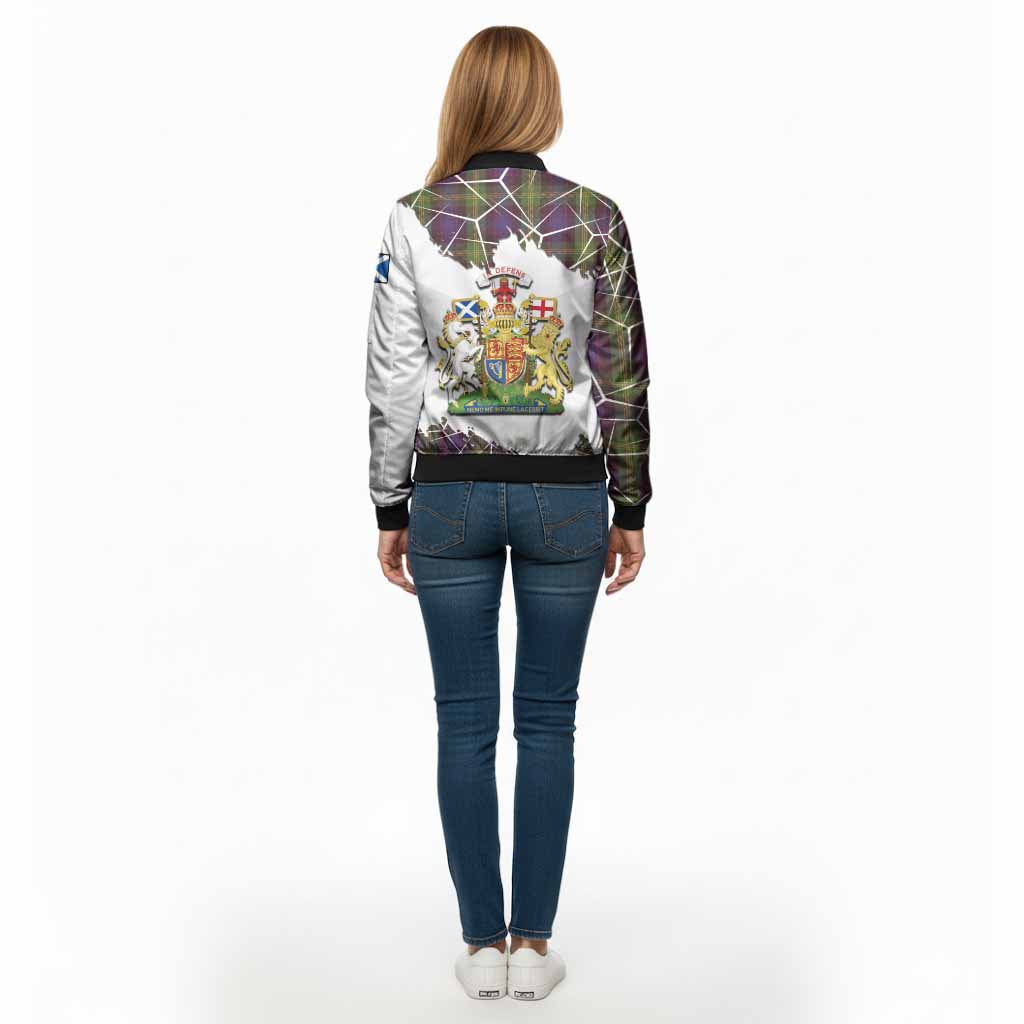 Watson Tartan Bomber Jacket with Family Crest and Lion Rampant Grunge Style