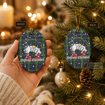 Watson Tartan Ceramic Oval Ornament Gnome Bagpiper - Chistmas Tree Decor - Tartan Vibes Clothing