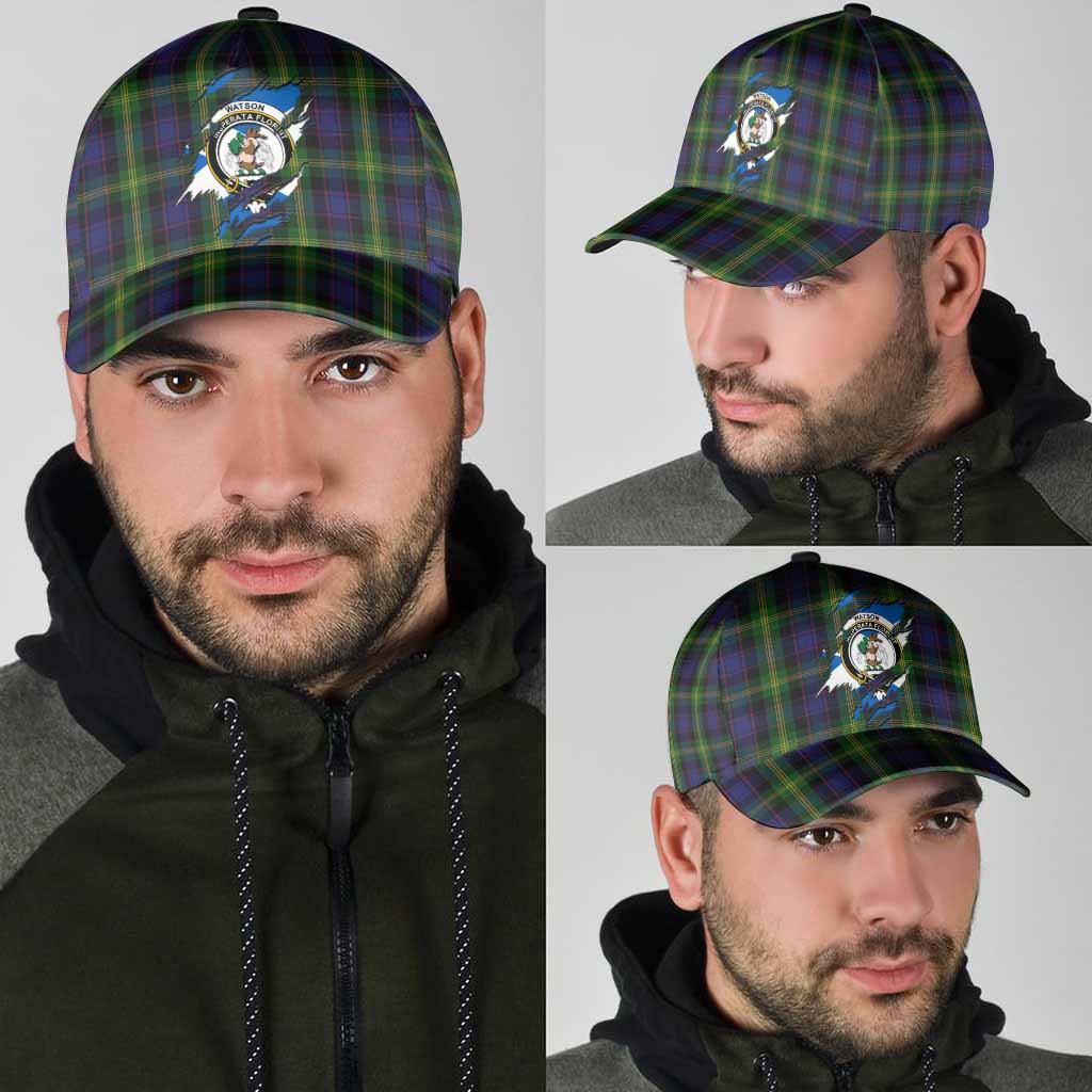 Watson Tartan Classic Cap with Family Crest In Me Style
