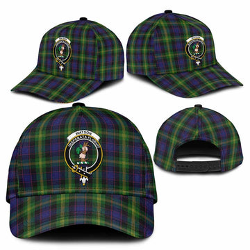 Watson Tartan Classic Cap with Family Crest