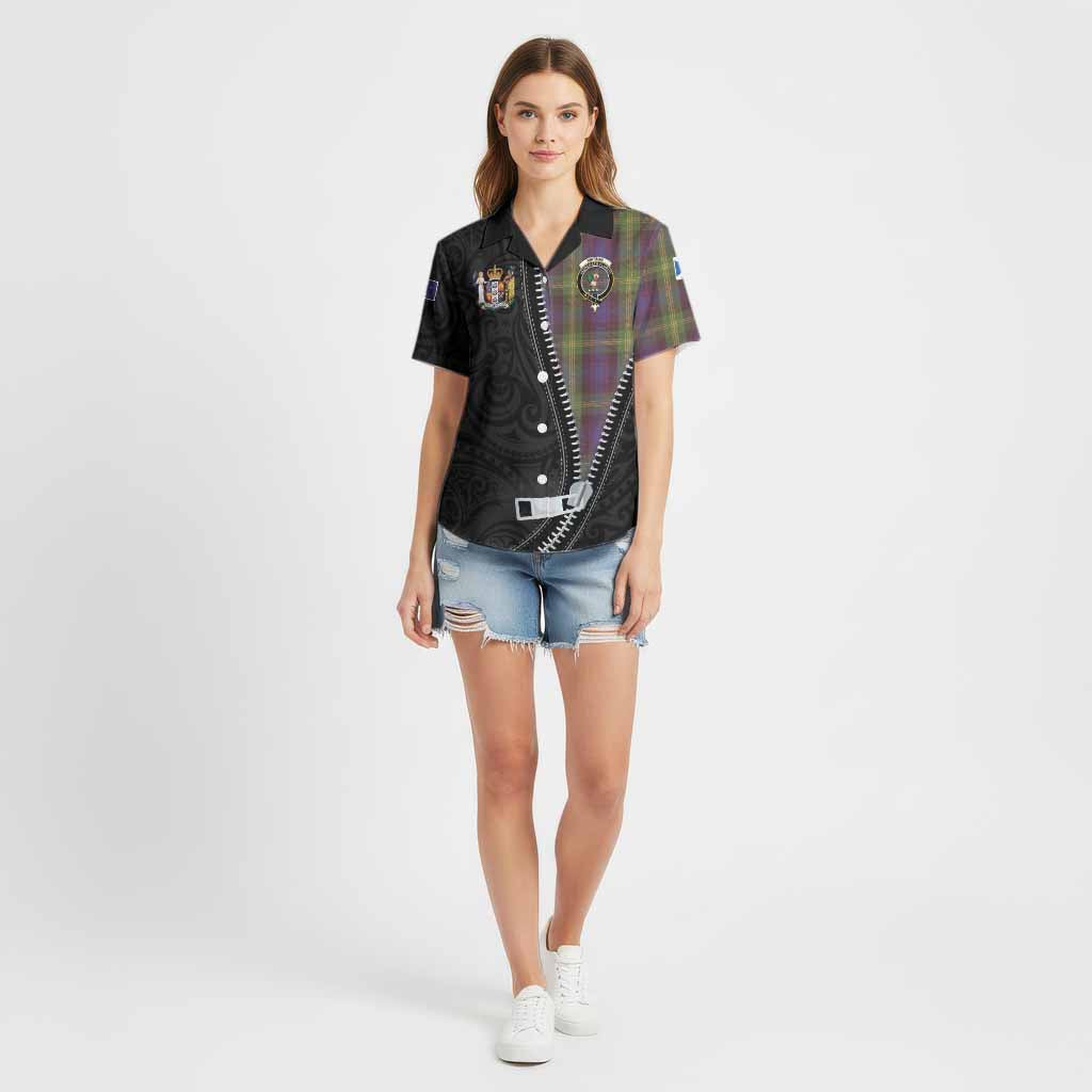 Watson Tartan Cotton Hawaiian Shirt New Zealand Pattern Unique Zipper Stylized