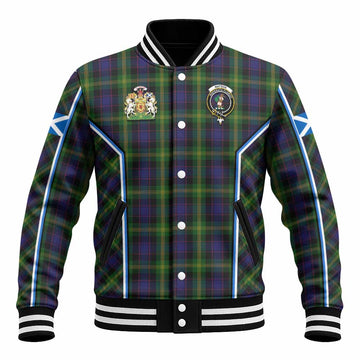 Watson Tartan Crest Baseball Jacket Scotland Coat of Arm Flag Style