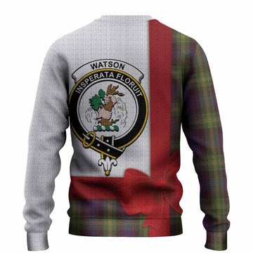 Watson Tartan Crest Christmas Christmas Ugly Sweater Highland Cow Bagpipes Coquette Bow Style