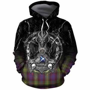 Watson Tartan Crest Cotton Hoodie Celtic Odin's Raven Legacy