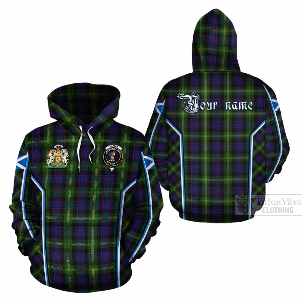Watson Tartan Crest Cotton Hoodie Scotland Coat of Arm Flag Style - Tartan Vibes Clothing