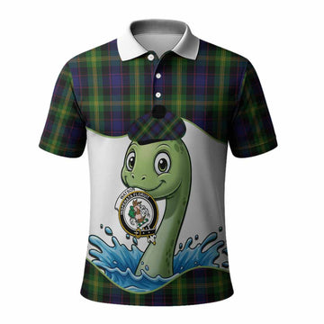 Watson Tartan Crest Cute Nessie Polo Shirt Scottish Loch Ness Monster