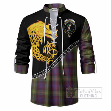 Watson Tartan Crest Ghillie Shirt Legendary Dragon Knot Half Style