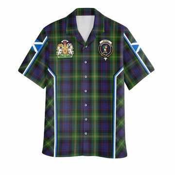 Watson Tartan Crest Hawaiian Shirt Scotland Coat of Arm Flag Style - Tartan Vibes Clothing