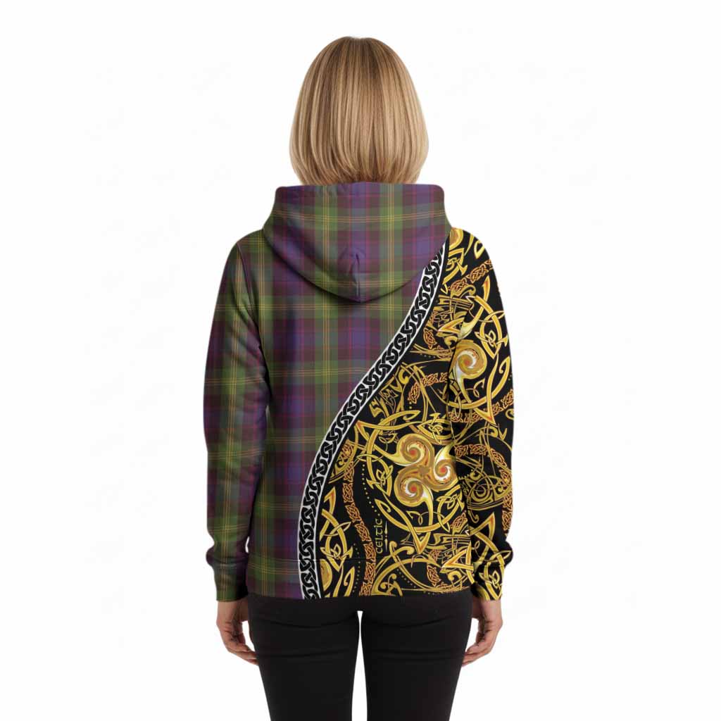 Watson Tartan Crest Hoodie Celtic Knot and Triple Trickle Spiral Symbols
