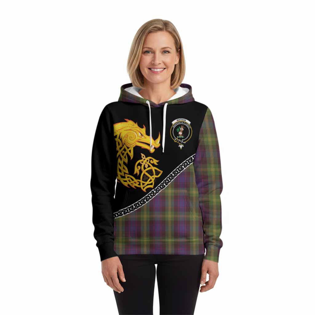 Watson Tartan Crest Hoodie Legendary Dragon Knot Half Style
