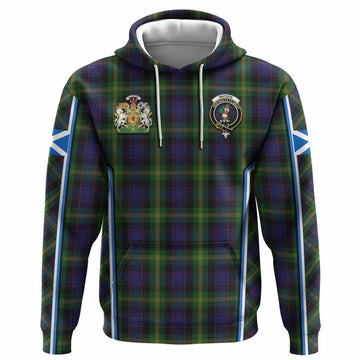 Watson Tartan Crest Hoodie Scotland Coat of Arm Flag Style
