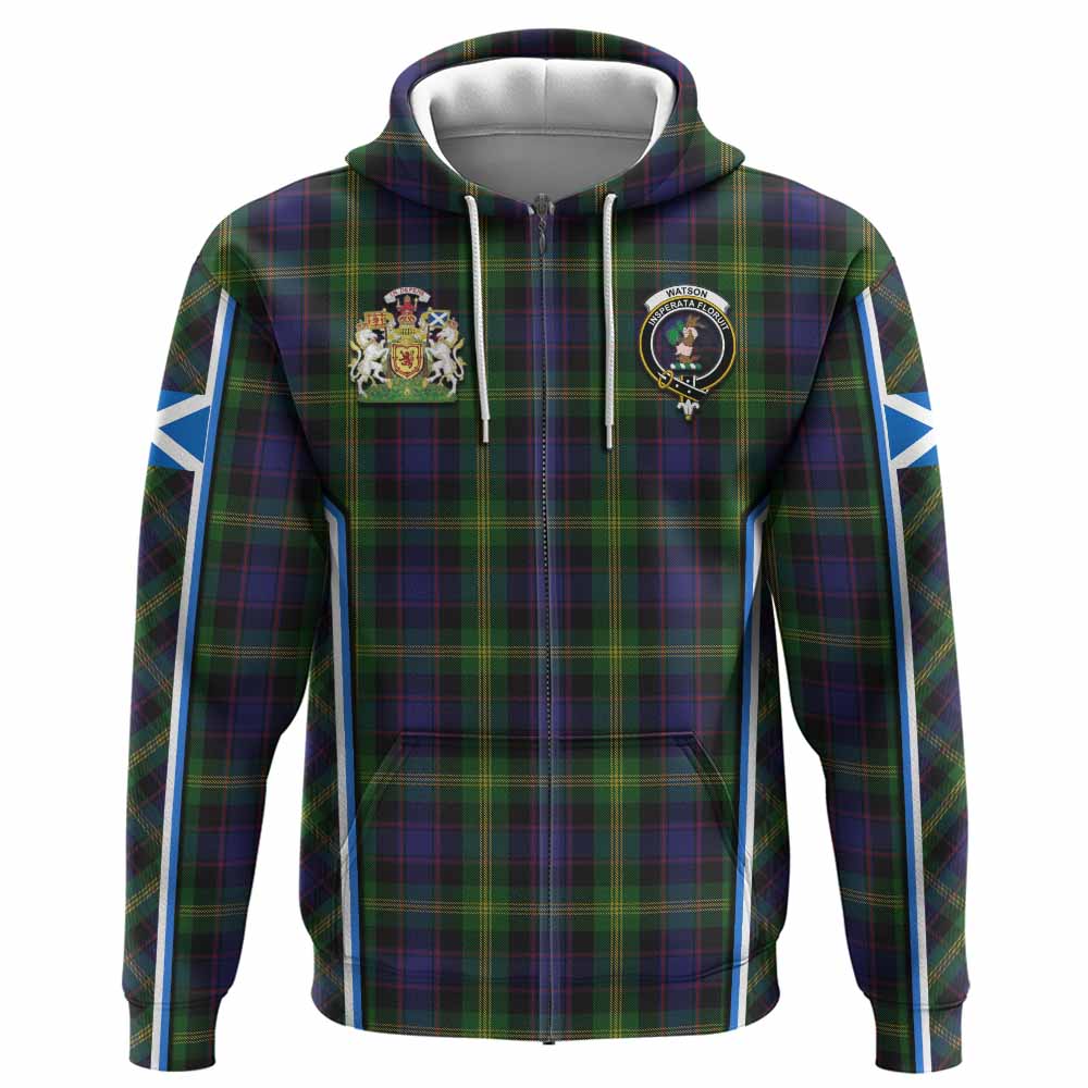 Watson Tartan Crest Hoodie Scotland Coat of Arm Flag Style - Tartan Vibes Clothing