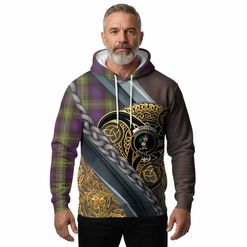 Watson Tartan Crest Hoodie Scottish Triskele Celtic