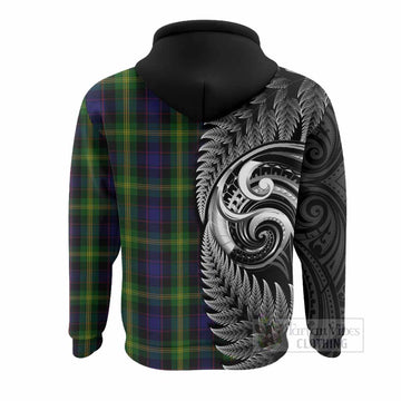 Watson Tartan Crest Hoodie With New Zealand Silver Fern Maori Koru