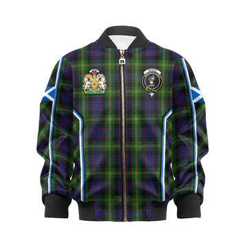 Watson Tartan Crest Kid Bomber Jacket Scotland Coat of Arm Flag Style
