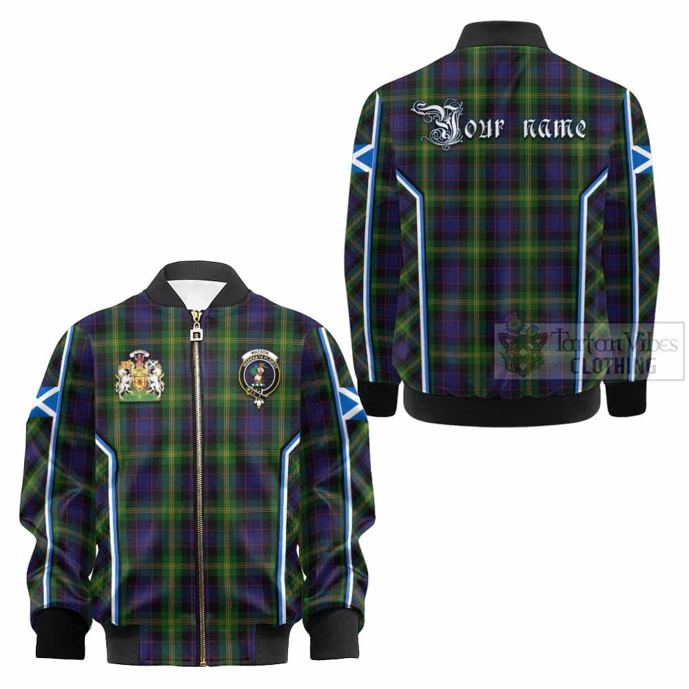 Watson Tartan Crest Kid Bomber Jacket Scotland Coat of Arm Flag Style - Tartan Vibes Clothing