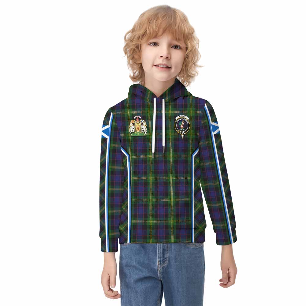 Watson Tartan Crest Kid Hoodie Scotland Coat of Arm Flag Style - Tartan Vibes Clothing