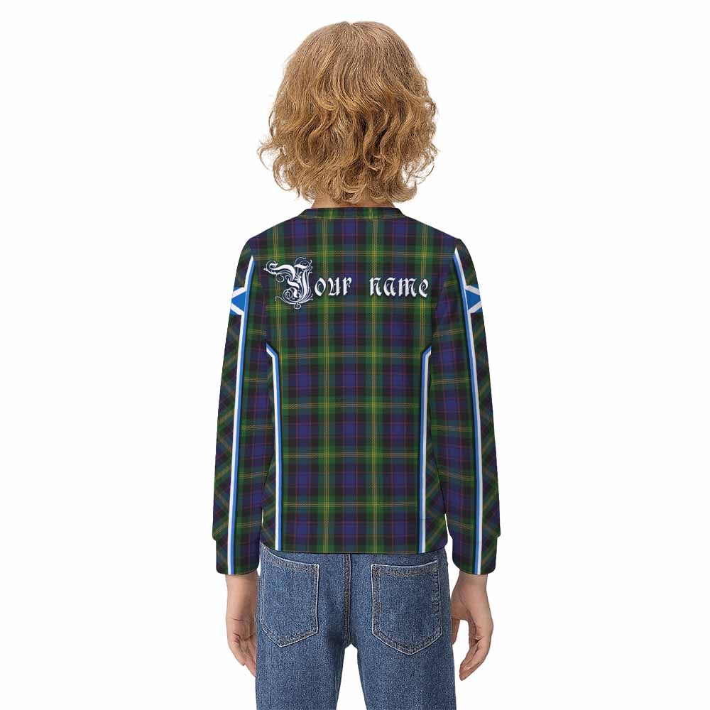 Watson Tartan Crest Kid Knitted Sweatshirt Scotland Coat of Arm Flag Style - Tartan Vibes Clothing