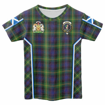 Watson Tartan Crest Kid T-shirt Scotland Coat of Arm Flag Style - Tartan Vibes Clothing