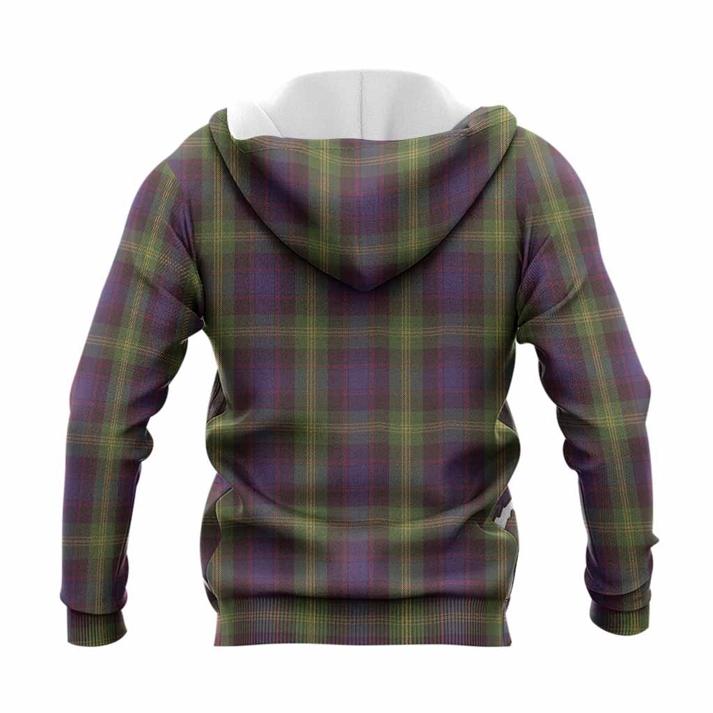 Watson Tartan Crest Knitted Hoodie Ferocious Lion Style