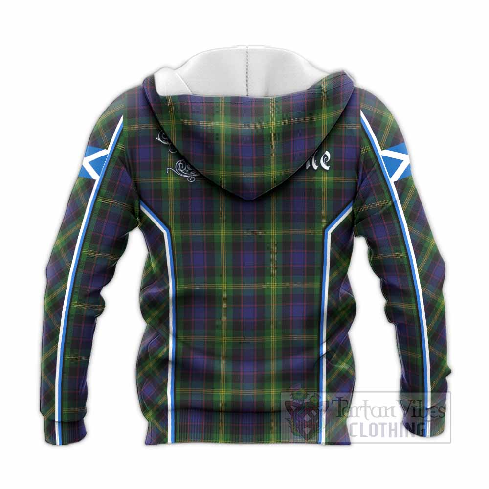 Watson Tartan Crest Knitted Hoodie Scotland Coat of Arm Flag Style - Tartan Vibes Clothing