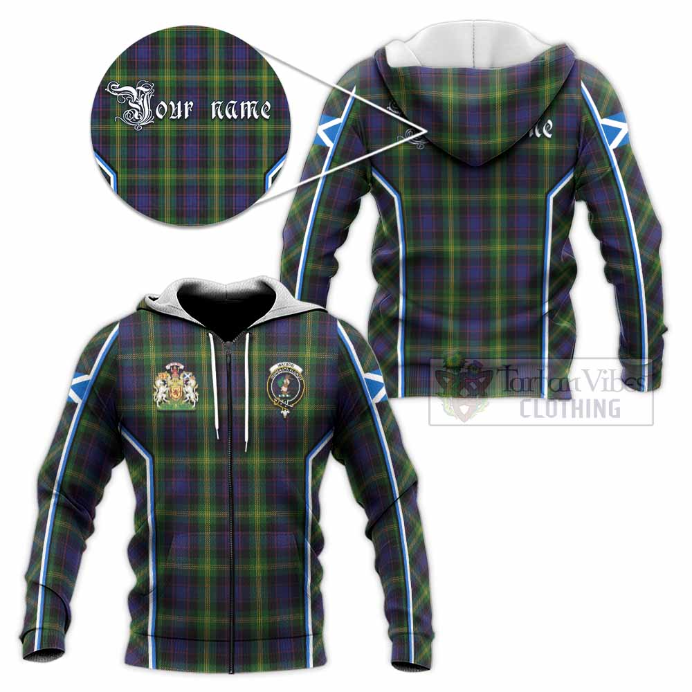 Watson Tartan Crest Knitted Hoodie Scotland Coat of Arm Flag Style - Tartan Vibes Clothing