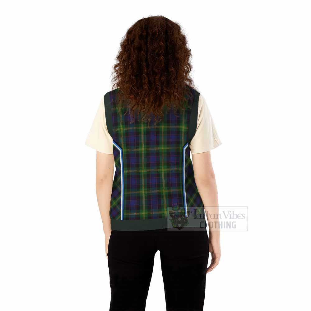 Watson Tartan Crest Knitted V-Neck Vest Scotland Coat of Arm Flag Style - Tartan Vibes Clothing