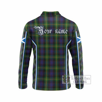 Watson Tartan Crest Long Sleeve Polo Shirt Scotland Coat of Arm Flag Style - Tartan Vibes Clothing